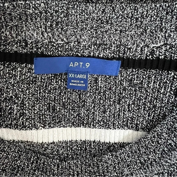 Apt. 9 Womens Sweater XXL Black White Knit Pullover Half Sleeve Casual Neutral - Picture 6 of 6